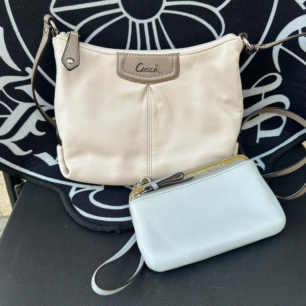 Coach Leather Crossbody & Wristlet Set